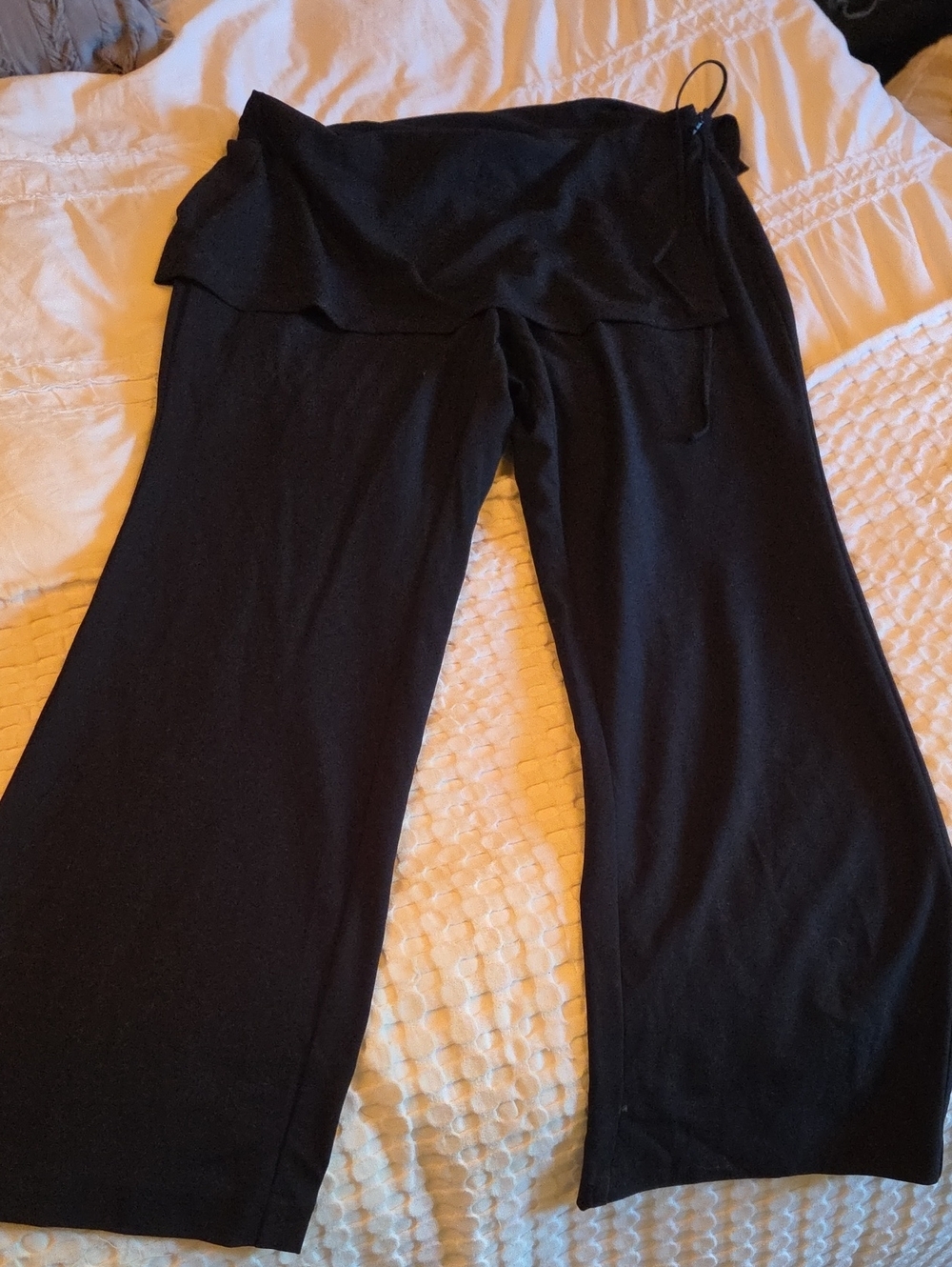 Black Wide Leg Fold-Over Dress Pants Size 17